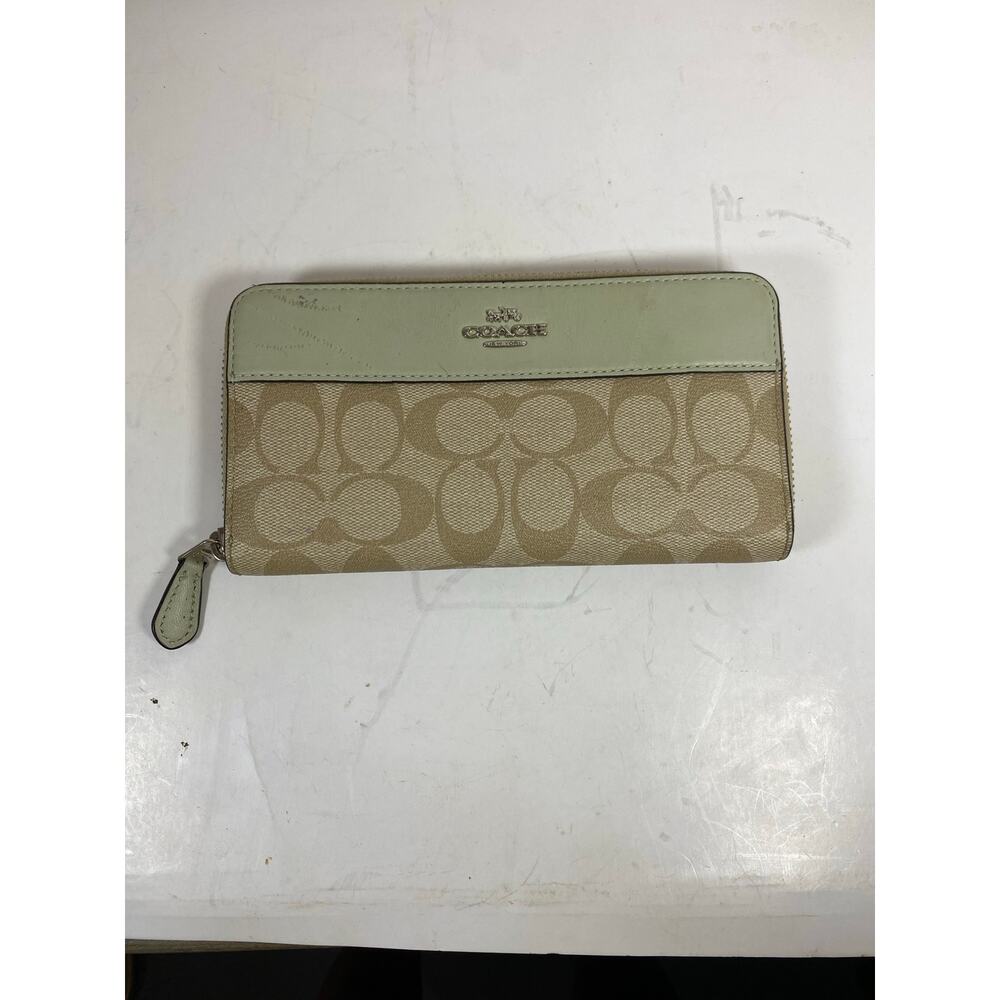 Coach Long Accordion Zip Wallet Beige